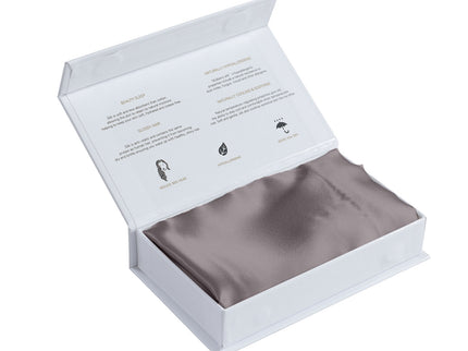 MULBERRY SILK PILLOW CASE TWIN PACK - SIZE: 51X76CM - CHARCOAL-1917365867050569733