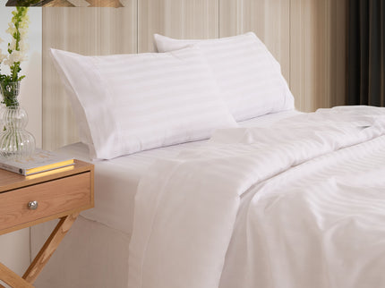 KENSINGTON 1200TC COTTON SHEET SET IN STRIPE-DOUBLE - WHITE-1889884832411029504
