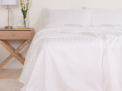 KENSINGTON 1200TC COTTON SHEET SET IN STRIPE-DOUBLE - WHITE-1889884832411029505