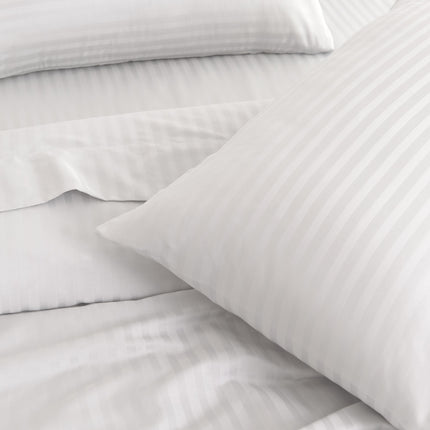 KENSINGTON 1200TC COTTON SHEET SET IN STRIPE-QUEEN - WHITE-1951134850245332995