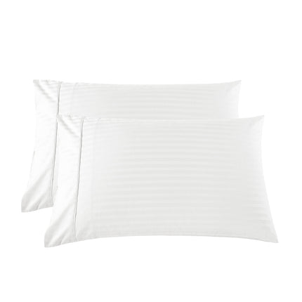 KENSINGTON 1200TC COTTON SHEET SET IN STRIPE-QUEEN - WHITE-1951134850245332998