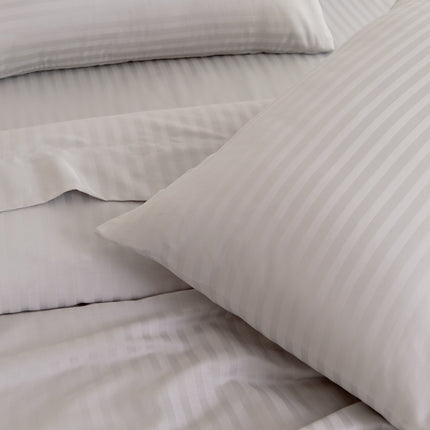 KENSINGTON 1200TC COTTON SHEET SET IN STRIPE-QUEEN - SILVER (GREY)-1951134850631208963