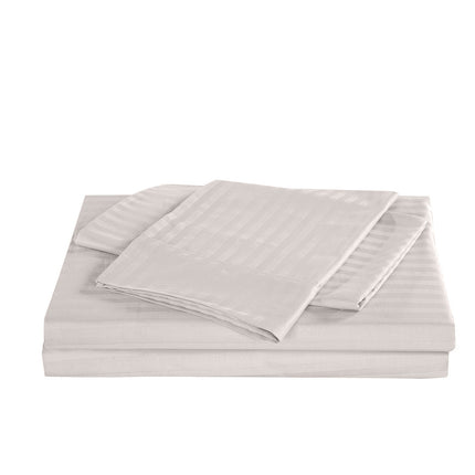 KENSINGTON 1200TC COTTON SHEET SET IN STRIPE-QUEEN - SILVER (GREY)-1951134850631208964