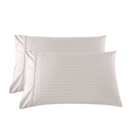 KENSINGTON 1200TC COTTON SHEET SET IN STRIPE-QUEEN - SILVER (GREY)-1951134850631208965