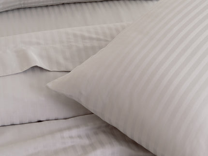 KENSINGTON 1200TC COTTON SHEET SET IN STRIPE- DOUBLE - SILVER (GREY)-1902483611362398210