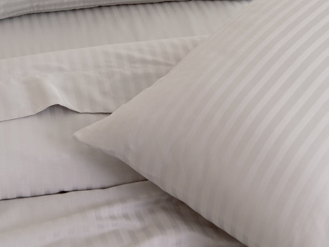 KENSINGTON 1200TC COTTON SHEET SET IN STRIPE- DOUBLE - SILVER (GREY)-1951134851369406466