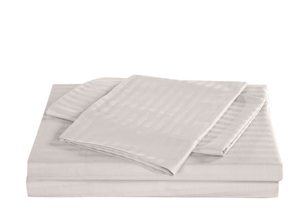 KENSINGTON 1200TC COTTON SHEET SET IN STRIPE- DOUBLE - SILVER (GREY)-1902483611362398212