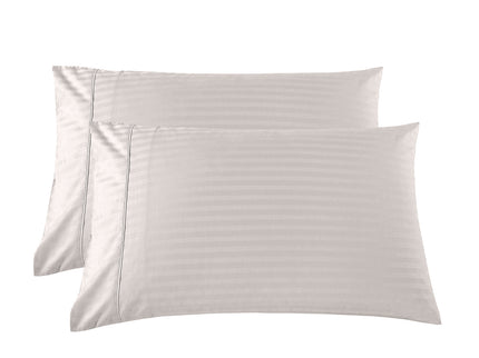 KENSINGTON 1200TC COTTON SHEET SET IN STRIPE- DOUBLE - SILVER (GREY)-1902483611362398213