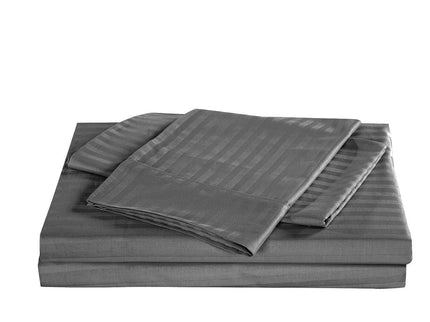KENSINGTON 1200TC COTTON SHEET SET IN STRIPE-KING - CHARCOAL-1892086622569238532