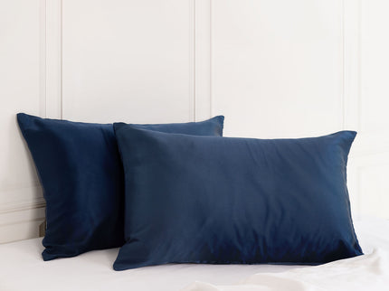 MULBERRY SILK PILLOW CASE TWIN PACK - SIZE: 51X76CM - NAVY-1889884798005153796