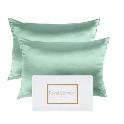 MULBERRY SILK PILLOW CASE TWIN PACK - SIZE: 51X76CM - MINT-1951134813041856515