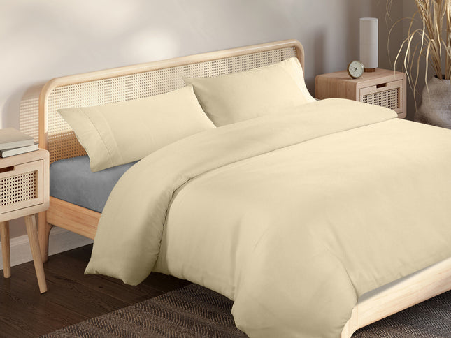 Royal Comfort Blended Bamboo Quilt Cover Sets -Dark Ivory-Double-1889884803554217984