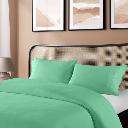 Royal Comfort Blended Bamboo Quilt Cover Sets -Green Mist-Queen-1951134820037955585