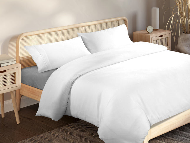 Royal Comfort Blended Bamboo Quilt Cover Sets -White-King-1889884804757983232