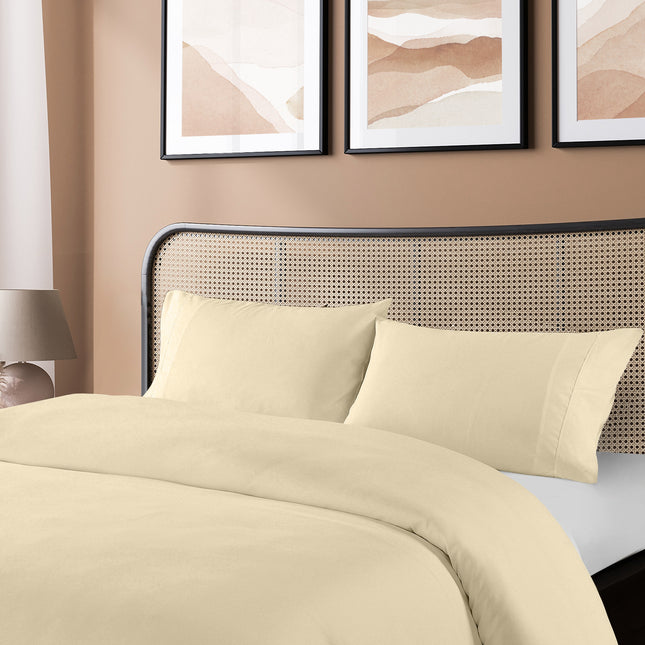 Royal Comfort Blended Bamboo Quilt Cover Set - King - Dark Ivory-1951134820411248641