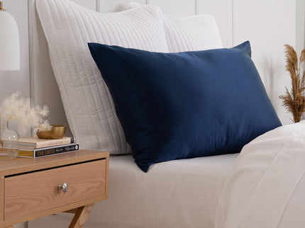 Pure Silk Pillow Case by Royal Comfort-Navy-1889884799255056385