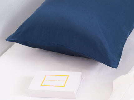 Pure Silk Pillow Case by Royal Comfort-Navy-1889884799255056386