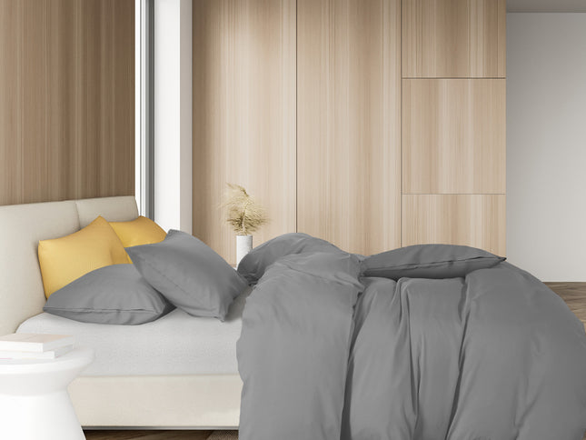 Royal Comfort 1000TC Cotton Blend Quilt Cover Sets King - Charcoal-1951134822093164546