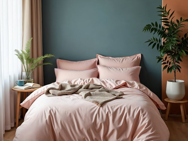 Royal Comfort 1000TC Cotton Blend Quilt Cover Sets King Blush-1902483606111129600