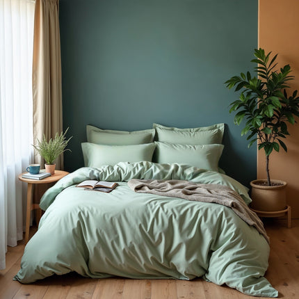 Royal Comfort 1000TC Cotton Blend Quilt Cover Set - King  Green Mist-1951134822881693696