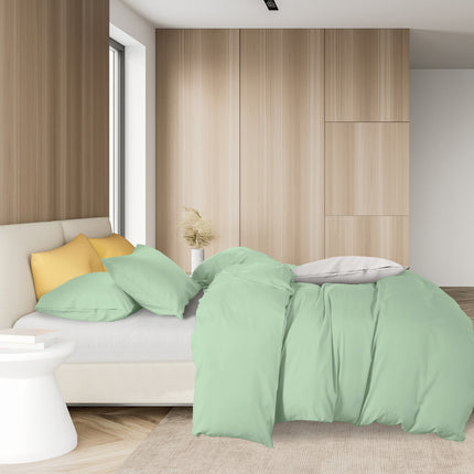 Royal Comfort 1000TC Cotton Blend Quilt Cover Set - King  Green Mist-1951134822881693698