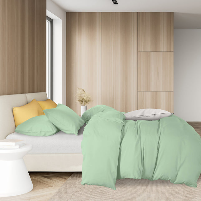 Royal Comfort 1000TC Cotton Blend Quilt Cover Set - King  Green Mist-1951134822881693698