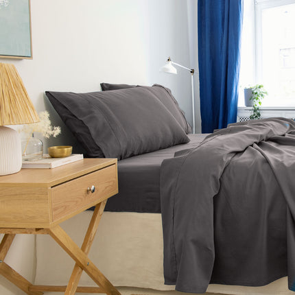 Royal Comfort - Balmain 1000TC Bamboo cotton Sheet Sets (Queen) - Pewter-1951134852841607170