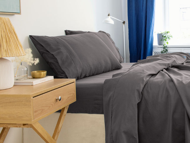 Royal Comfort - Balmain 1000TC Bamboo cotton Sheet Sets (Queen) - Pewter-1951134852841607170