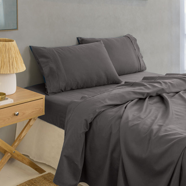 Royal Comfort - Balmain 1000TC Bamboo cotton Sheet Sets (King) - Pewter-1951134853755965441