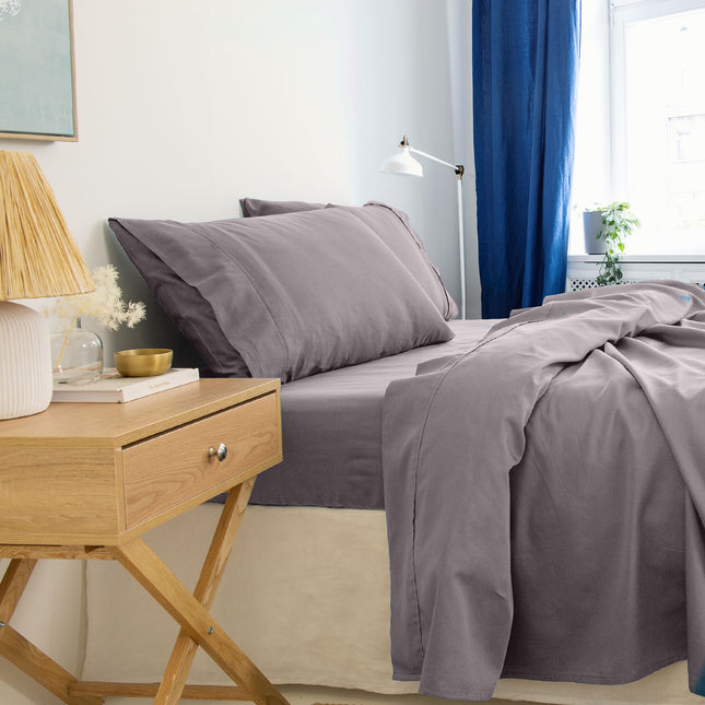 Royal Comfort - Balmain 1000TC Bamboo cotton Sheet Sets (Double) - Dove-1951134854515134466