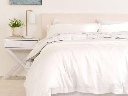 Royal Comfort - Balmain 1000TC Bamboo cotton Quilt Cover Sets (Queen) - White-1917365867931373568