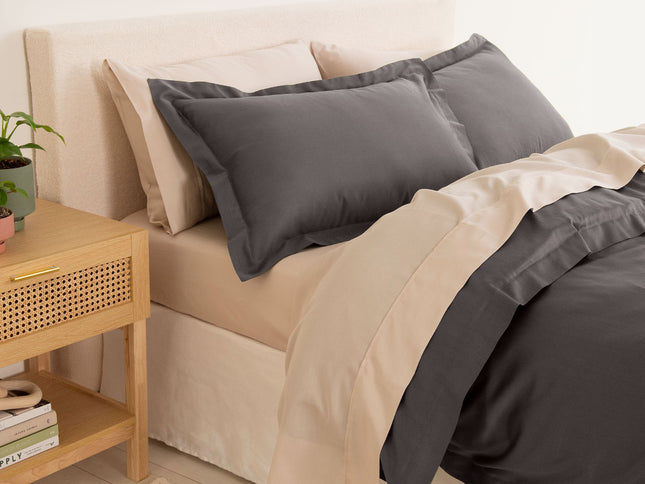 Royal Comfort - Balmain 1000TC Bamboo cotton Quilt Cover Sets (Queen) - Pewter-1951134823263375361