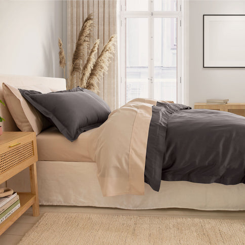Royal Comfort - Balmain 1000TC Bamboo cotton Quilt Cover Sets (King) - Pewter-1889884807970820098