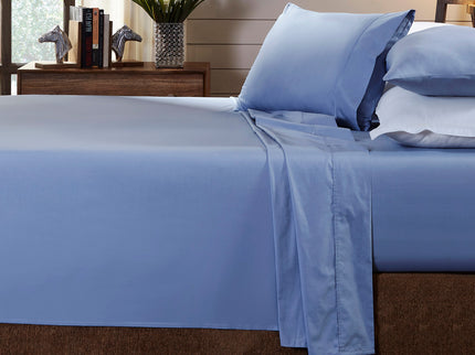 Royal Comfort - 250TC 100% Organic Cotton 4 Piece Sheet Set - Double - Indigo-1889884840711557120
