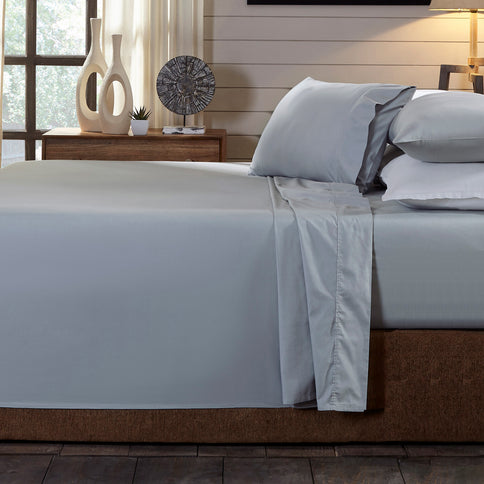 Royal Comfort - 250TC 100% Organic Cotton 4 Piece Sheet Set - Double - Graphite-1889884840866746368