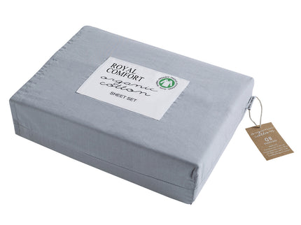 Royal Comfort - 250TC 100% Organic Cotton 4 Piece Sheet Set - Double - Graphite-1889884840866746369