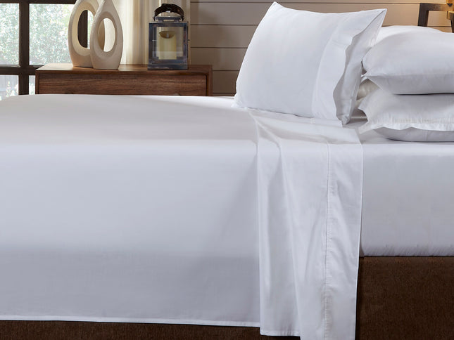Royal Comfort - 250TC 100% Organic Cotton 4 Piece Sheet Set - Queen - White-1889884841177124864