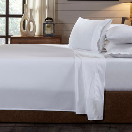 Royal Comfort - 250TC 100% Organic Cotton 4 Piece Sheet Set - King - White-1951134856150913024