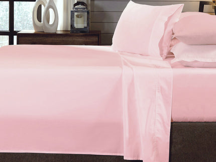 Royal Comfort - 250TC 100% Organic Cotton 4 Piece Sheet Set - King - Blush-1889884842297004032