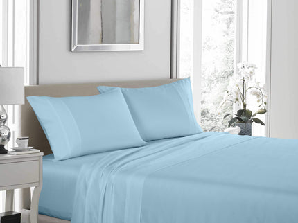 Royal Comfort 1200TC Ultrasoft 4 Piece Sheet Set - Queen - Sky Blue-1889884843349774337