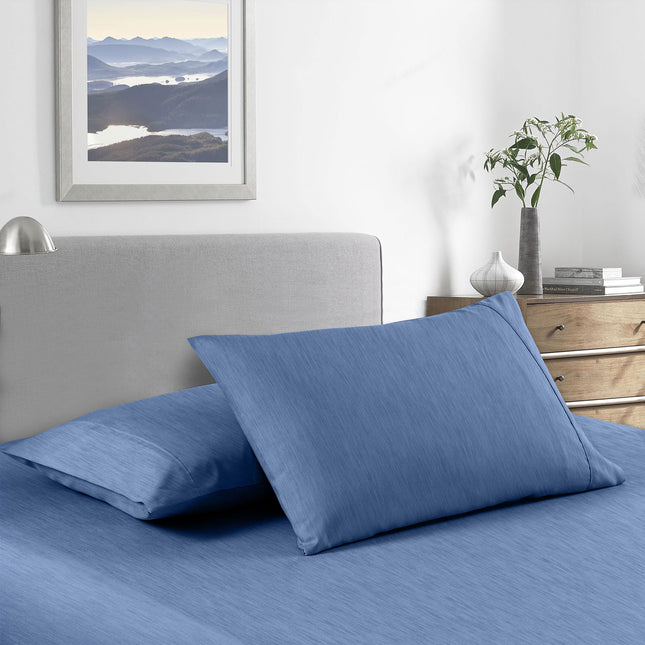 Royal Comfort Bamboo Cooling 2000TC Sheet Set - Queen-Denim-1951134860592680961