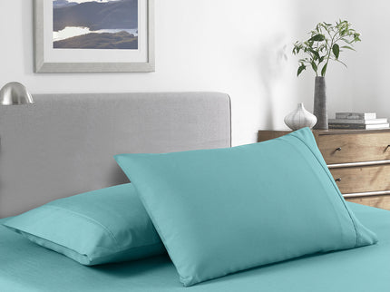 Royal Comfort Bamboo Cooling 2000TC Sheet Set - Single-Aqua-1889884847867039745