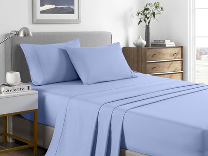 Royal Comfort Bamboo Cooling 2000TC Sheet Set - Single-Light Blue-1899951219632377856