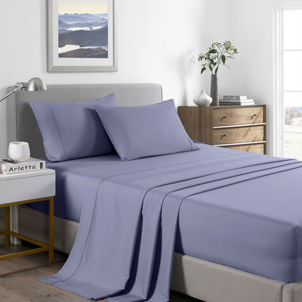 Royal Comfort Bamboo Cooling 2000TC Sheet Set - Single-Lilac Grey-1951134864120090624
