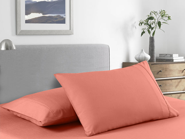 Royal Comfort Bamboo Cooling 2000TC Sheet Set - Single-Peach-1951134864468217857