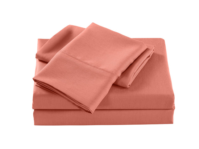 Royal Comfort Bamboo Cooling 2000TC Sheet Set - Single-Peach-1951134864468217858