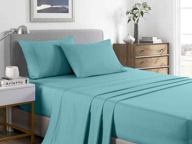 Royal Comfort Bamboo Cooling 2000TC Sheet Set - King Single-Aqua-1889884849142108160