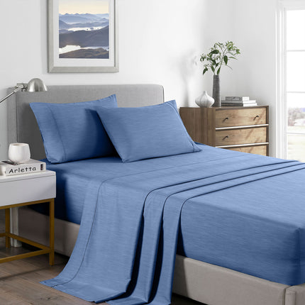 Royal Comfort Bamboo Cooling 2000TC Sheet Set - King Single-Denim-1951134865143500800