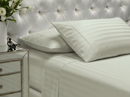 Royal Comfort 1200 Thread count Damask Stripe Cotton Blend sheet sets Queen Silver-1889884851616747520