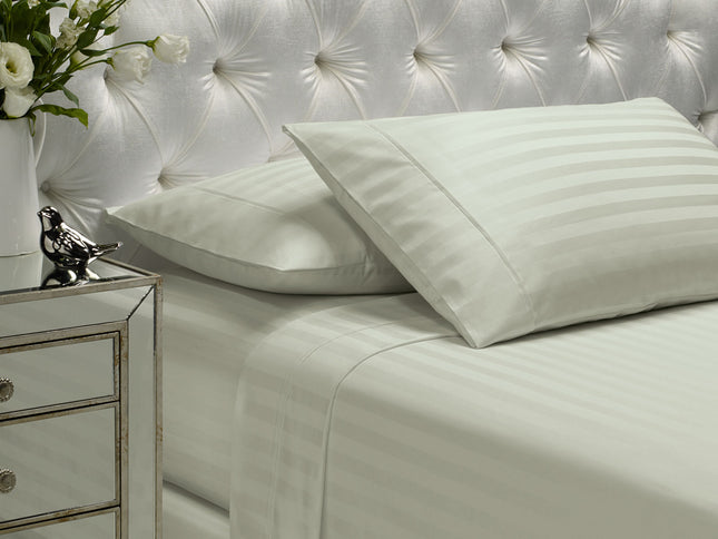 Royal Comfort 1200 Thread count Damask Stripe Cotton Blend sheet sets Queen Silver-1889884851616747520